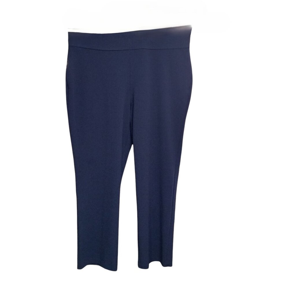 DG2 Diane Gilman Stretch Knit Pants, Size 2XT, Dark Navy Blue